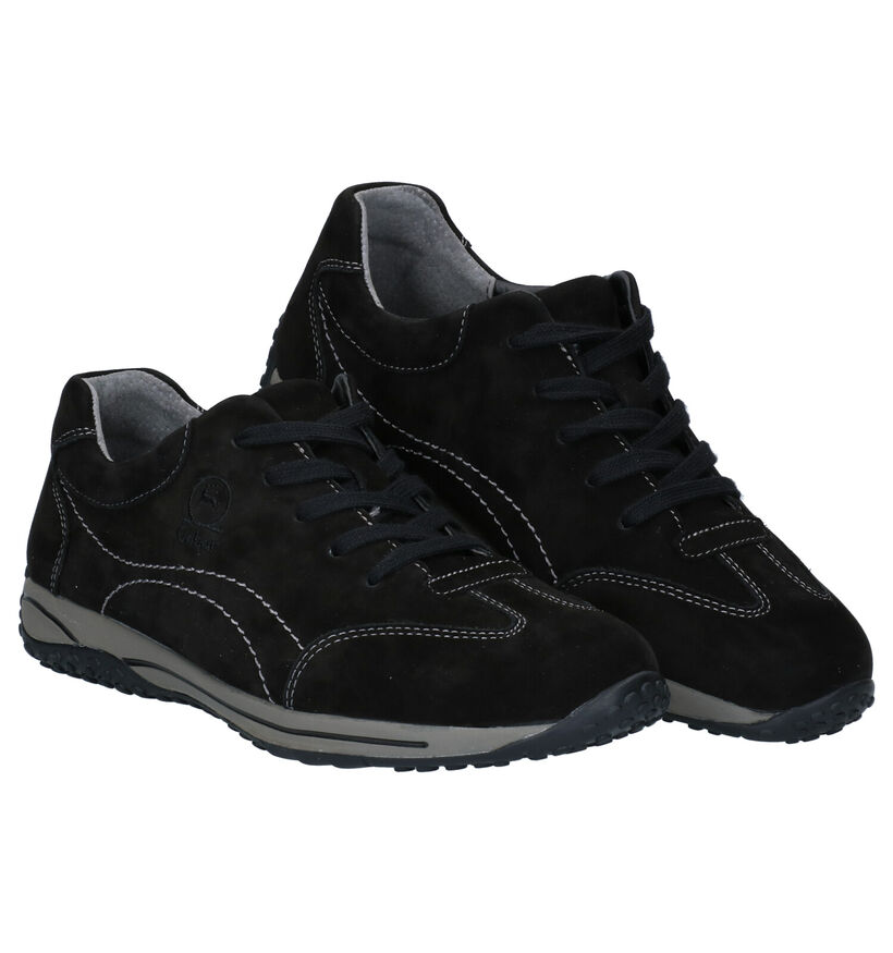 Gabor OptiFit Zwarte Veterschoenen voor dames (315300) - geschikt voor steunzolen