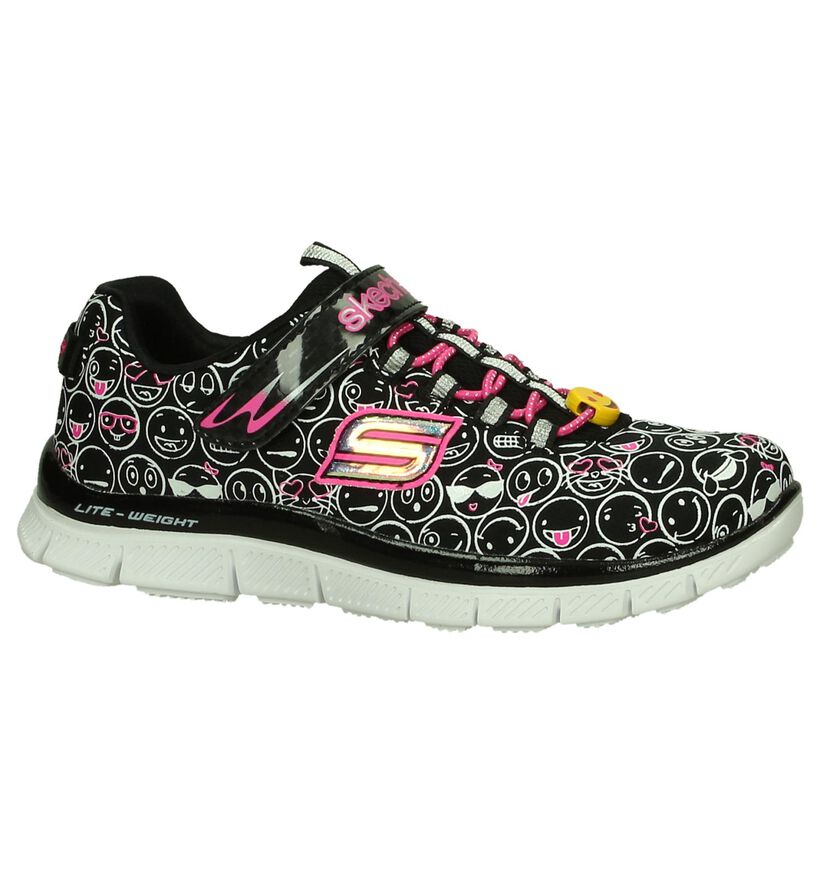 Skechers Sneakers Zwart met Smileys, , pdp