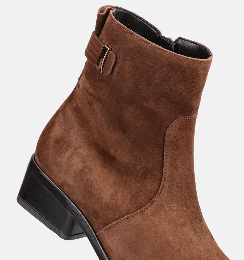 Gabor Comfort Bruine Enkellaarzen met Lage Hak voor dames (380094)