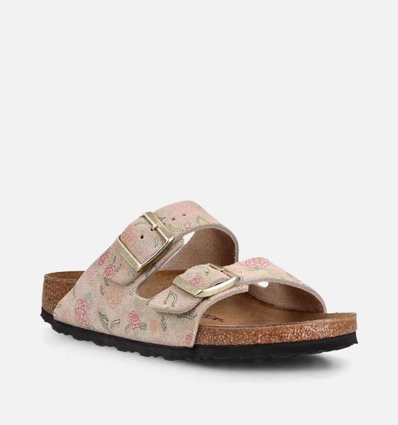 Birkenstock Arizona Sandcastle Flower Beige Slippers voor dames (368225)