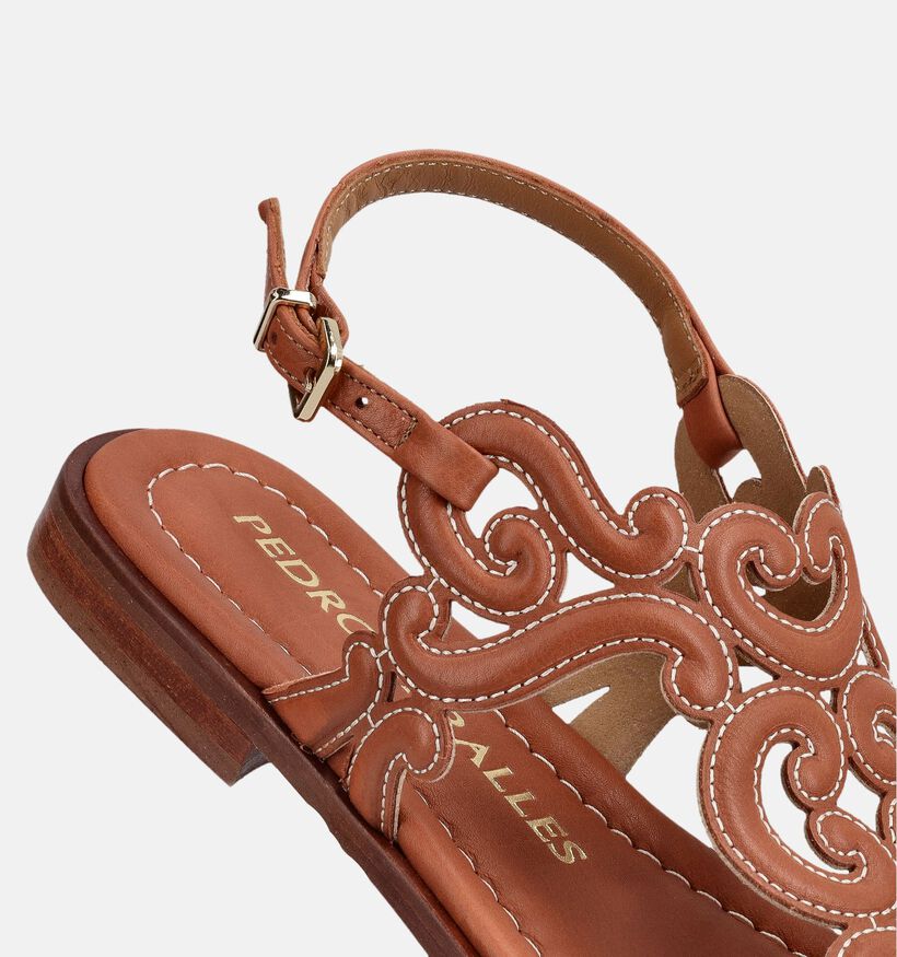 Pedro Miralles Cognac Platte Sandalen voor dames (373633)