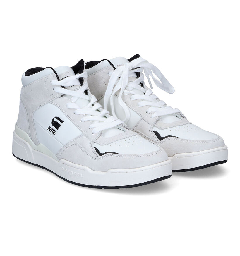 G-Star Attacc MID BSC Witte Sneakers in kunstleer (305464)