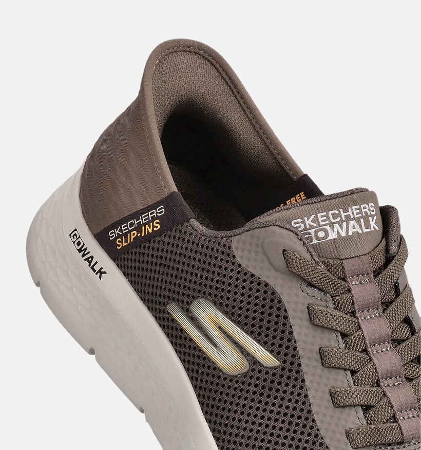 Skechers Go Walk Flex Slip-ins en Brun pour hommes (357778) - pour semelles orthop&eacute;diques