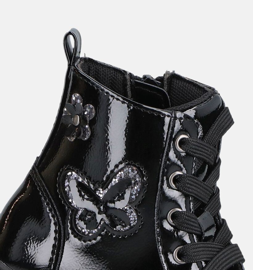 Milo & Mila Zwarte Boots met Veters en Rits voor meisjes (378967)