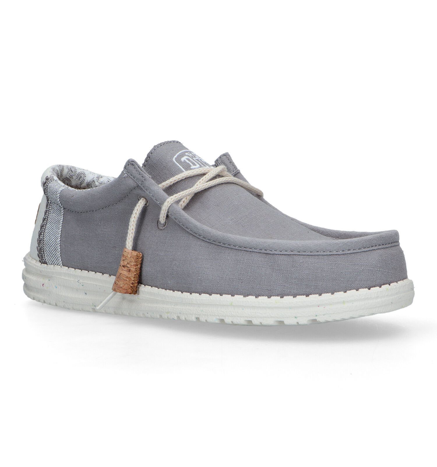 HEYDUDE Wally Linen Natural Grijze Instappers Heren Lage schoenen Online op TORFS.BE