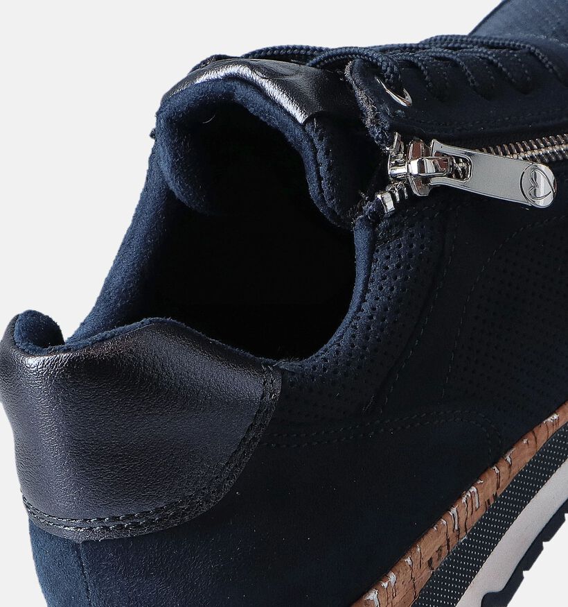 Marco Tozzi Blauwe Veterschoen voor dames (352534) - geschikt voor steunzolen