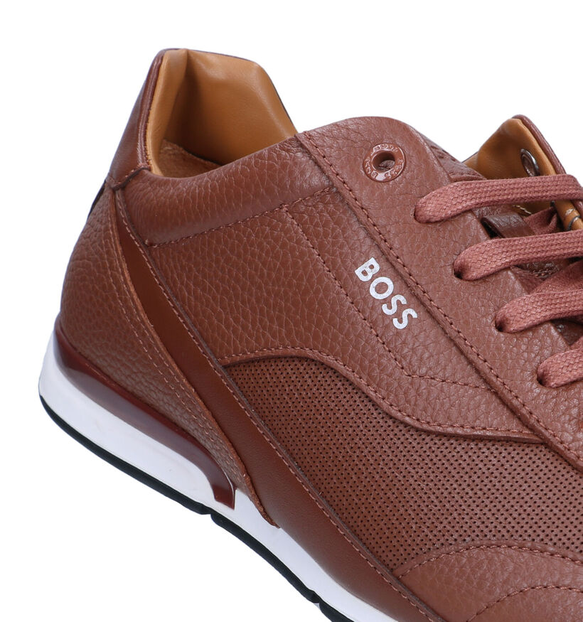 Boss Saturn Low Chaussures à lacets en Cognac pour hommes (331944) - pour semelles orthopédiques