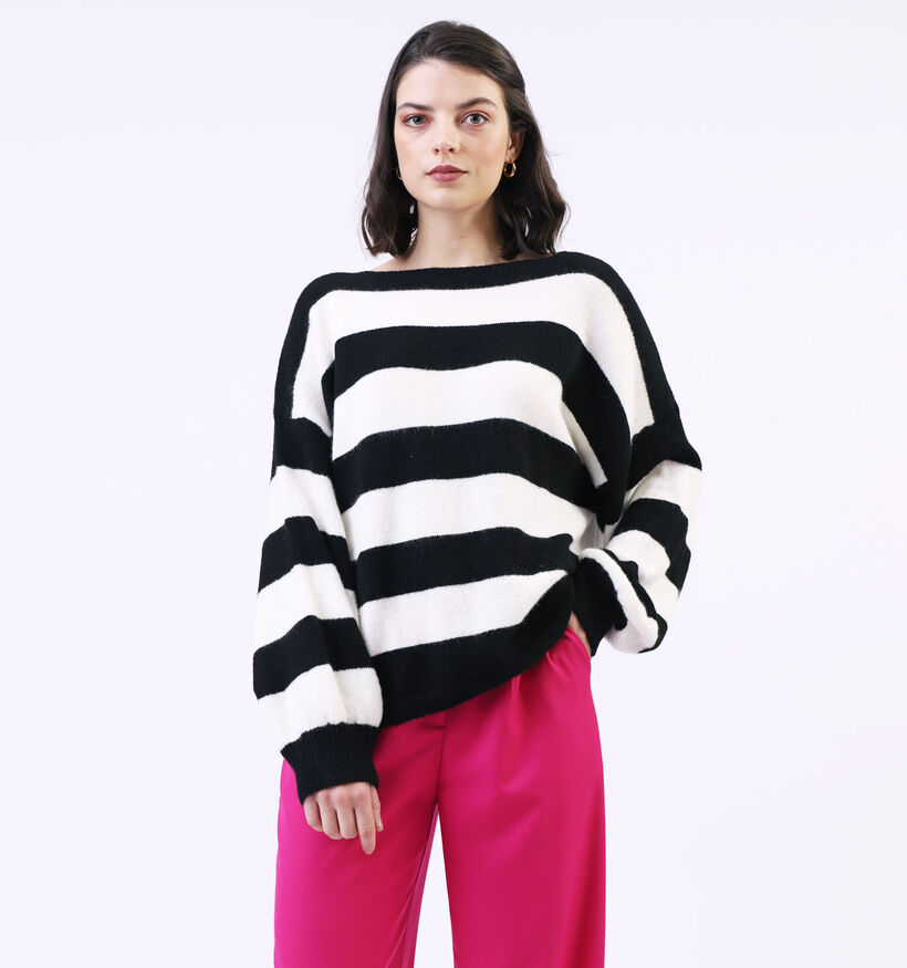 Dolce C. Pull rayé en Noir / Blanc (326406)