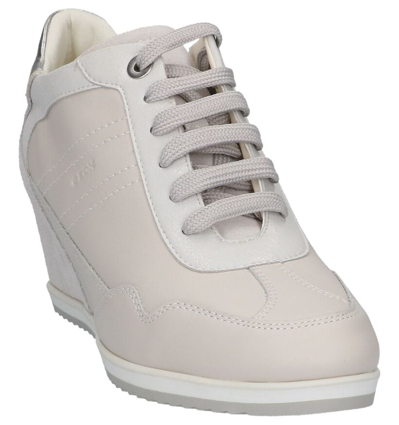 Ecru Sneakers met Sleehak Geox Illusion in kunstleer (212724)