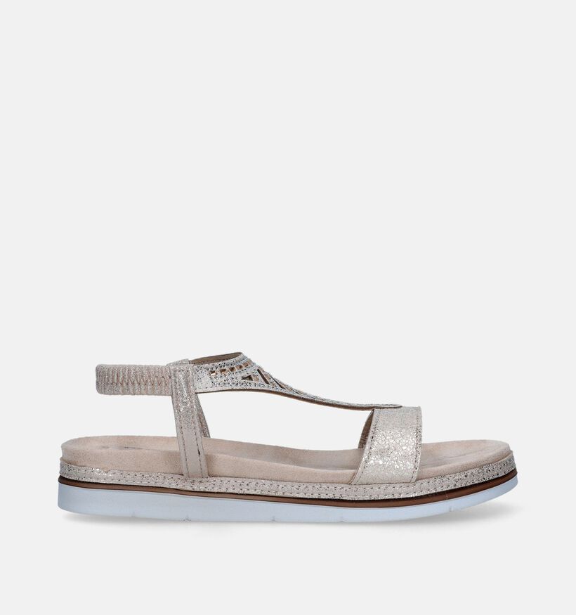 Tamaris Sandales avec talon compensé en Or pour femmes (338296)