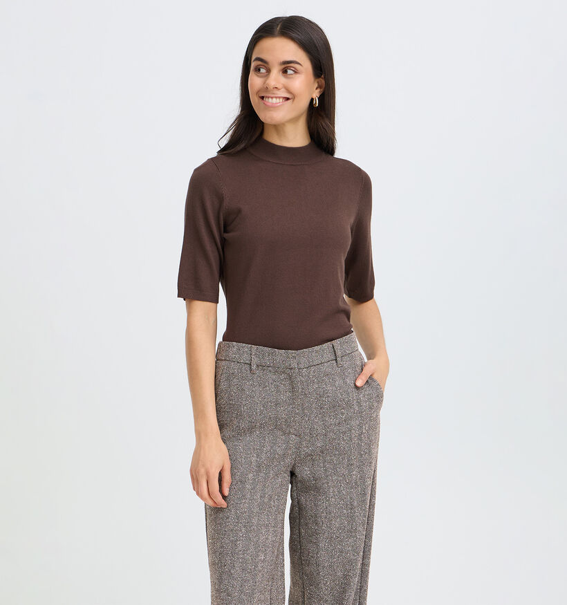 Fransa Vea Bruine Gem&ecirc;leerde Broek voor dames (379931)