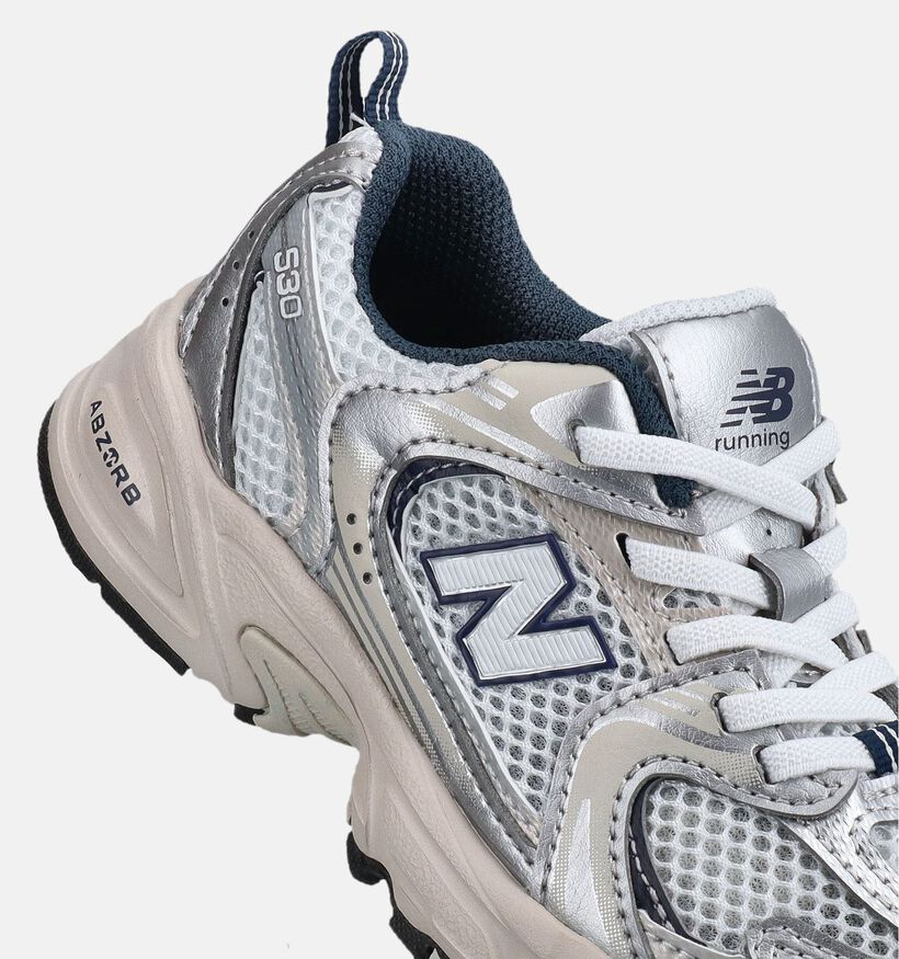 New Balance 530 Baskets basses en Argent pour filles, gar&ccedil;ons (377319) - pour semelles orthop&eacute;diques