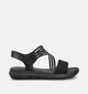 Jana Zwarte Platte Sandalen voor dames (371801)