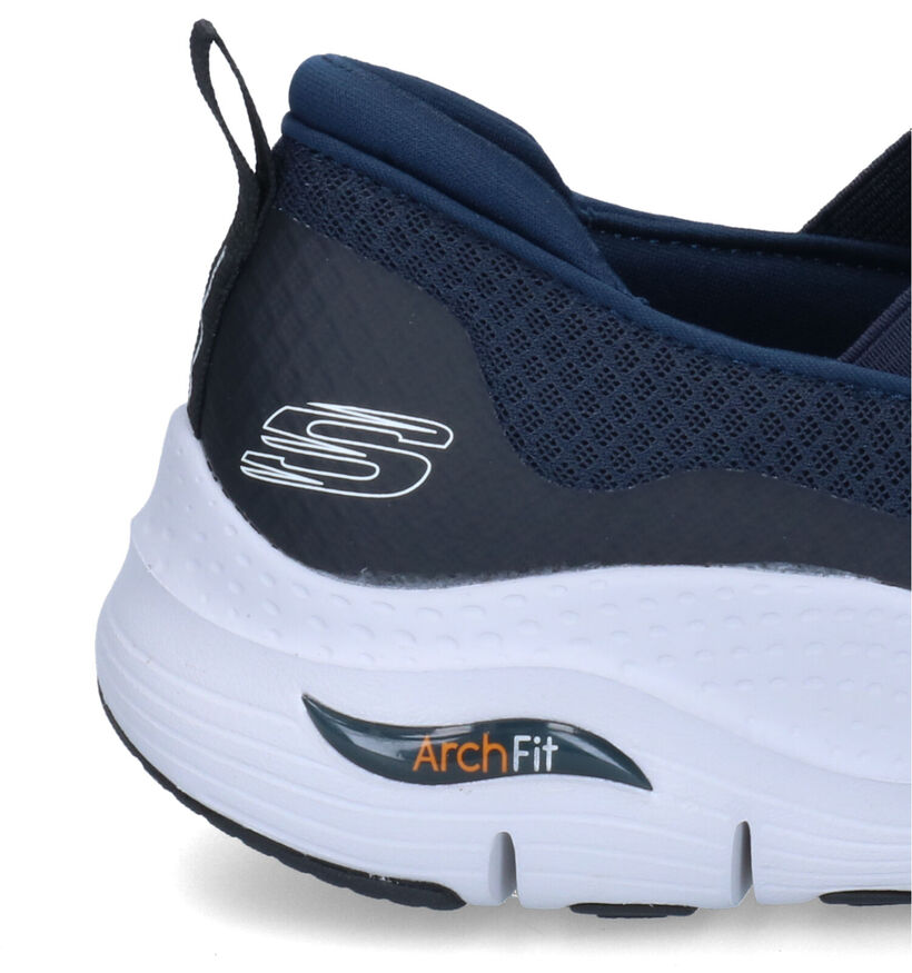 Skechers Arch Fit Banlin Blauwe Slip-on Sneakers in stof (302241)