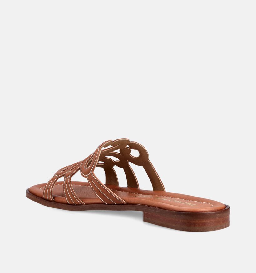 Pedro Miralles Nu-pieds plates en Cognac pour femmes (373631)