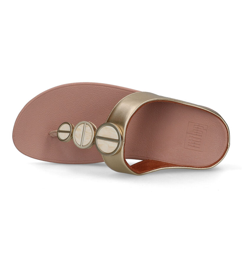 FitFlop Halo Metallic-Trim Tongs en Or pour femmes (320478)