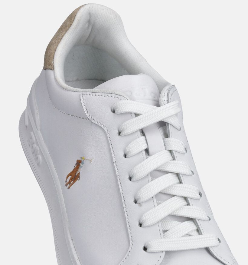 Polo Ralph Lauren Court II Witte Veterschoenen voor heren (366447) - geschikt voor steunzolen
