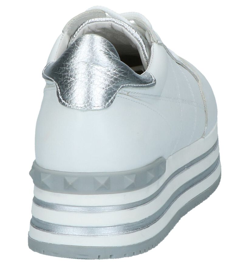 Witte Lage Geklede Sneakers Via Limone in leer (232859)
