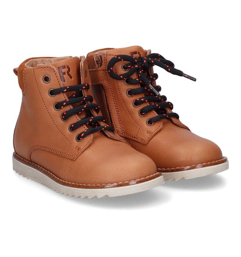 FR by Romagnoli Bottines robustes en Cognac pour garçons (314433) - pour semelles orthopédiques