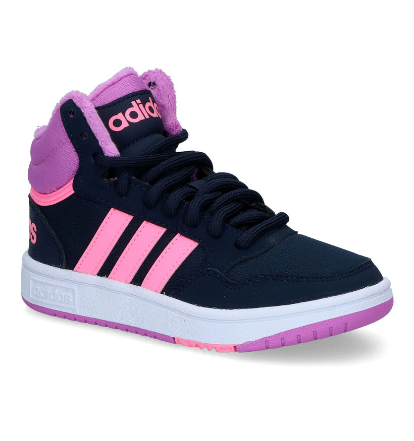 adidas Hoops Mid 3.0 Blauwe Sneakers voor meisjes (315003)