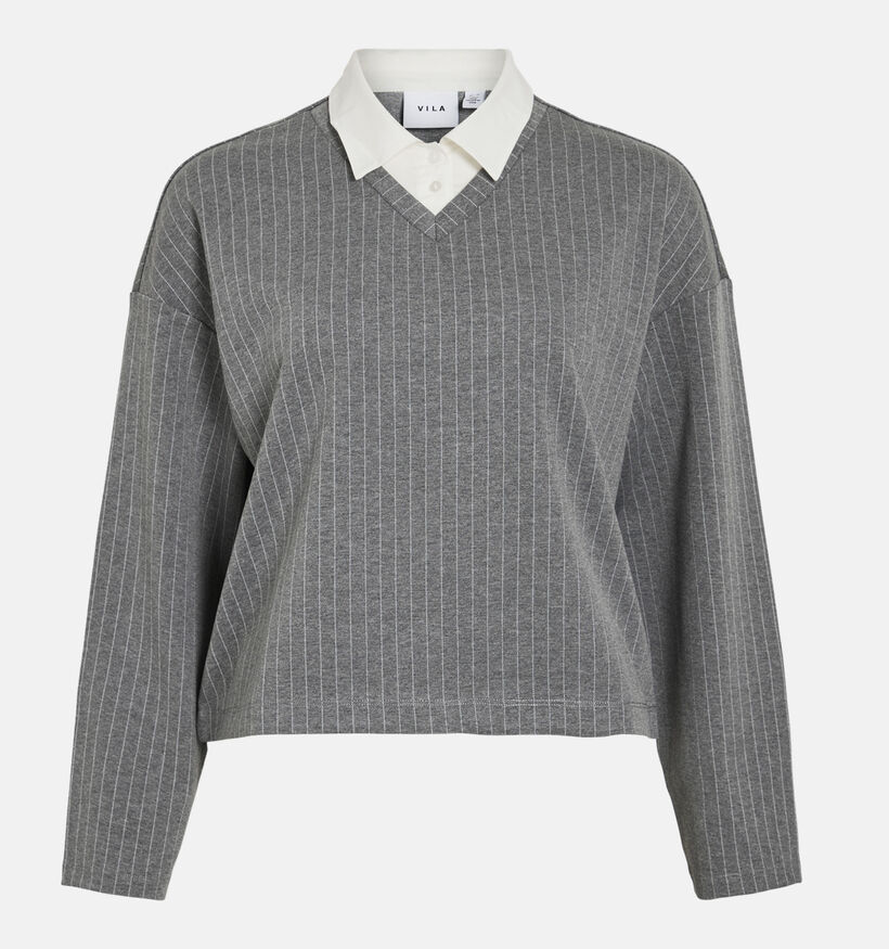 Vila Viarlessa Collar Grijze Pull voor dames (368124)