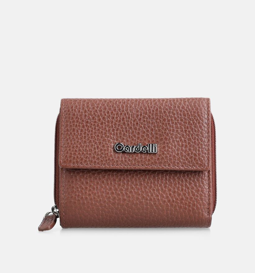 Euro-Leather Porte-monnaie zipp&eacute; en Marron pour femmes (375945)