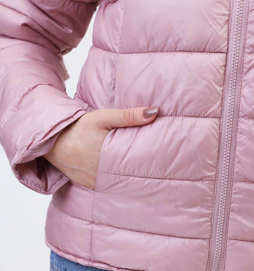 Pieces Birdie Manteau puffer en Rose pour femmes (332854)