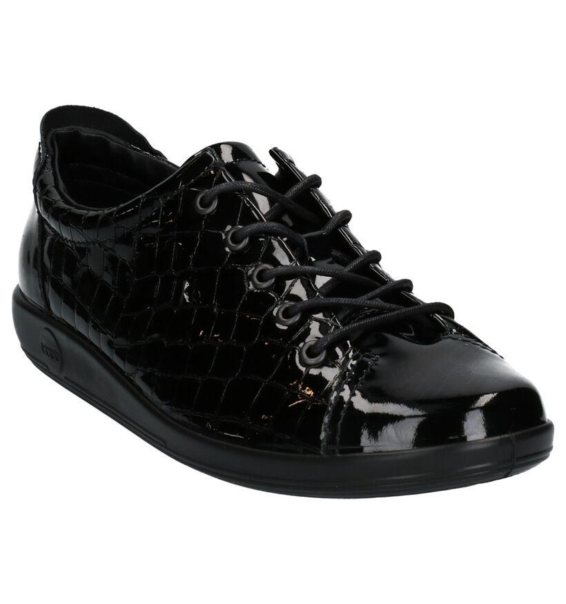 ECCO Soft 2.0 Chaussures à Lacets en Noir en cuir (254217)