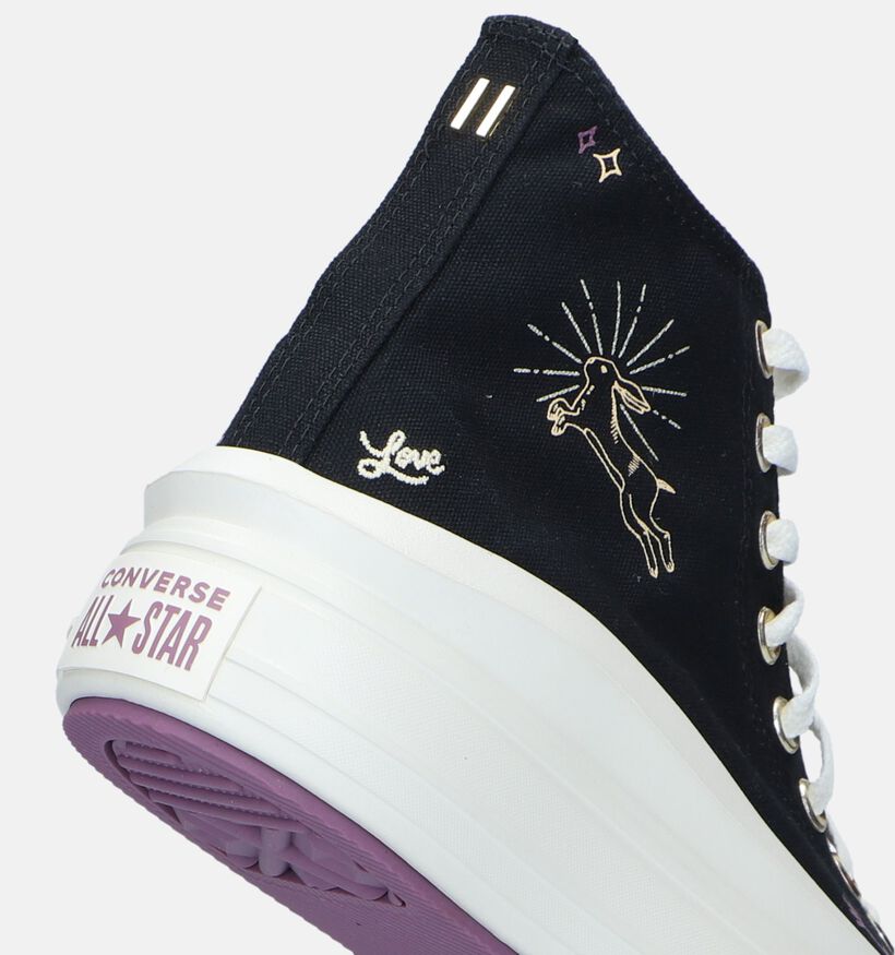 Converse Chuck TaylorAS Move Platform Zwarte Sneakers voor dames (327855) - geschikt voor steunzolen