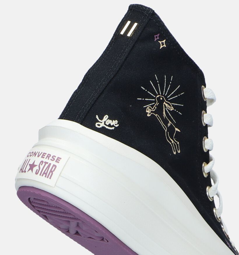 Convers Chuck Taylor All Star Move Platform Baskets en Noir pour femmes (341706)