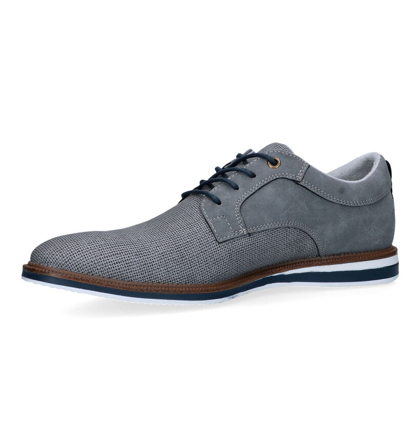 SJ Blauwe Veterschoenen voor heren (321200)