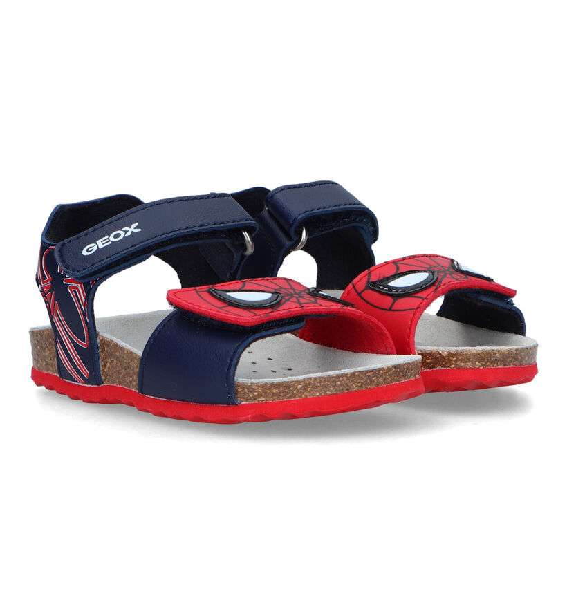 Geox Chalki Marvel Spiderman Sandales en Bleu en simili cuir (326561)