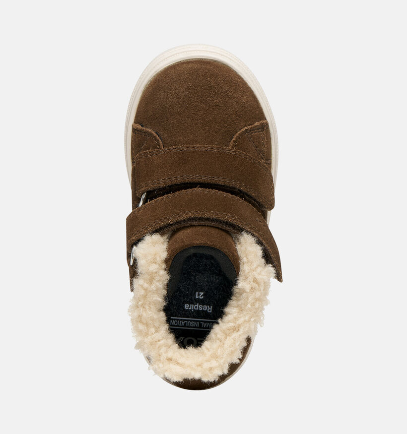Geox Nashik Donkerbruine Boots met Velcro voor jongens (376253) - geschikt voor steunzolen