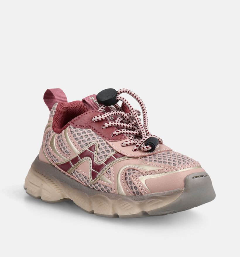Naturino Wave Baskets basses en Rose pour filles (380171) - pour semelles orthop&eacute;diques