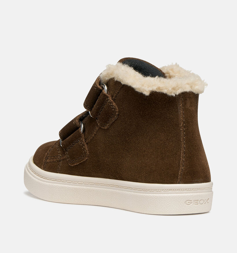Geox Nashik Donkerbruine Boots met Velcro voor jongens (376253) - geschikt voor steunzolen