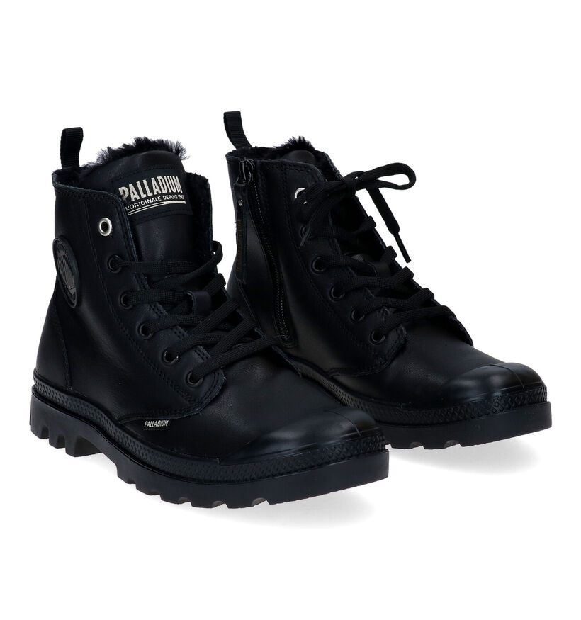 Palladium Pampa Hi Zip Bottines en Noir en cuir (294992)