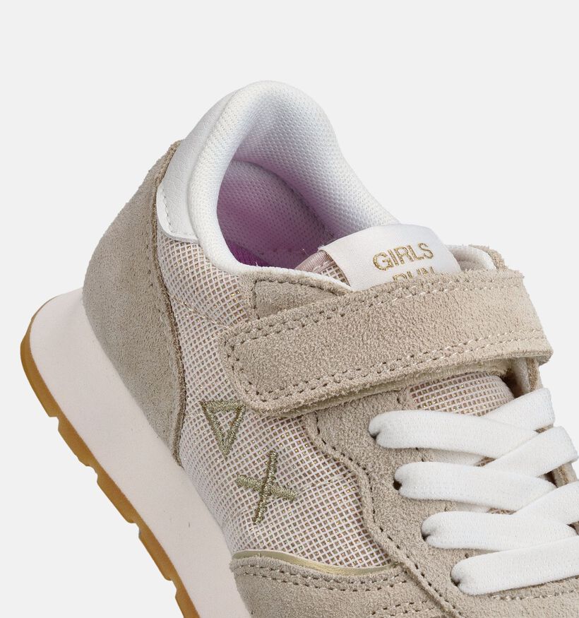 Sun68 Ally Glitter Baskets basses en Beige pour filles (369052) - pour semelles orthop&eacute;diques