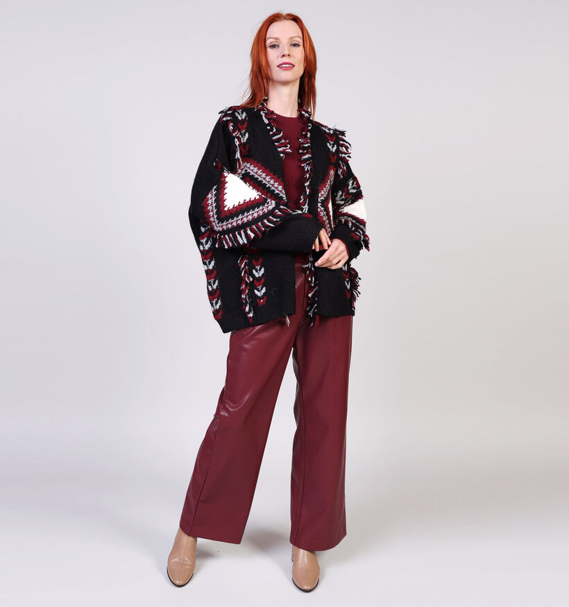 Adoré Tromso Gilet en Noir/Bordeaux pour femmes (369255)