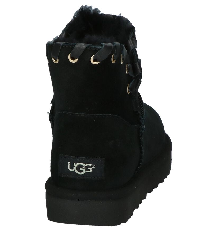 Zwarte Korte Boots UGG Aidah Mini in daim (200146)