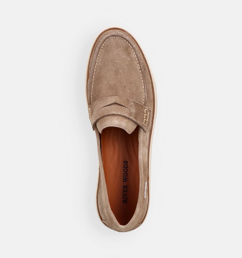 River Woods Connor Mocassins en Beige pour hommes (373394) - pour semelles orthop&eacute;diques