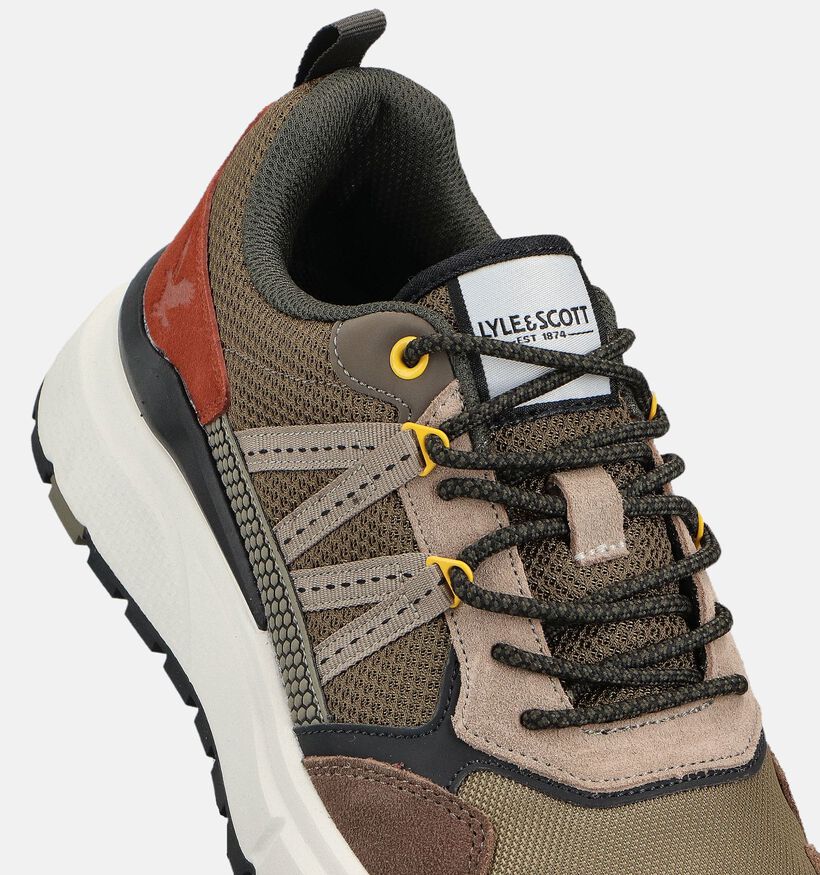 Lyle & Scott Lennox Starflex Kaki Veterschoenen voor heren (362617) - geschikt voor steunzolen