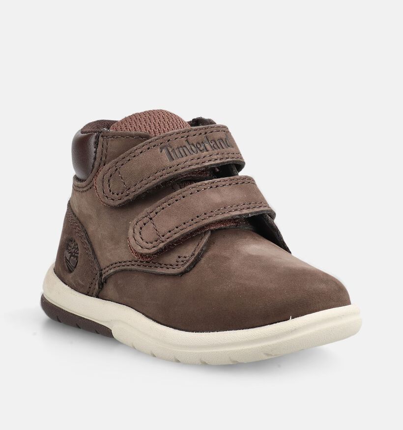 Timberland Toddle Tracks Mid Donkerbruine Boots met Velcro voor jongens, meisjes (377397) - geschikt voor steunzolen