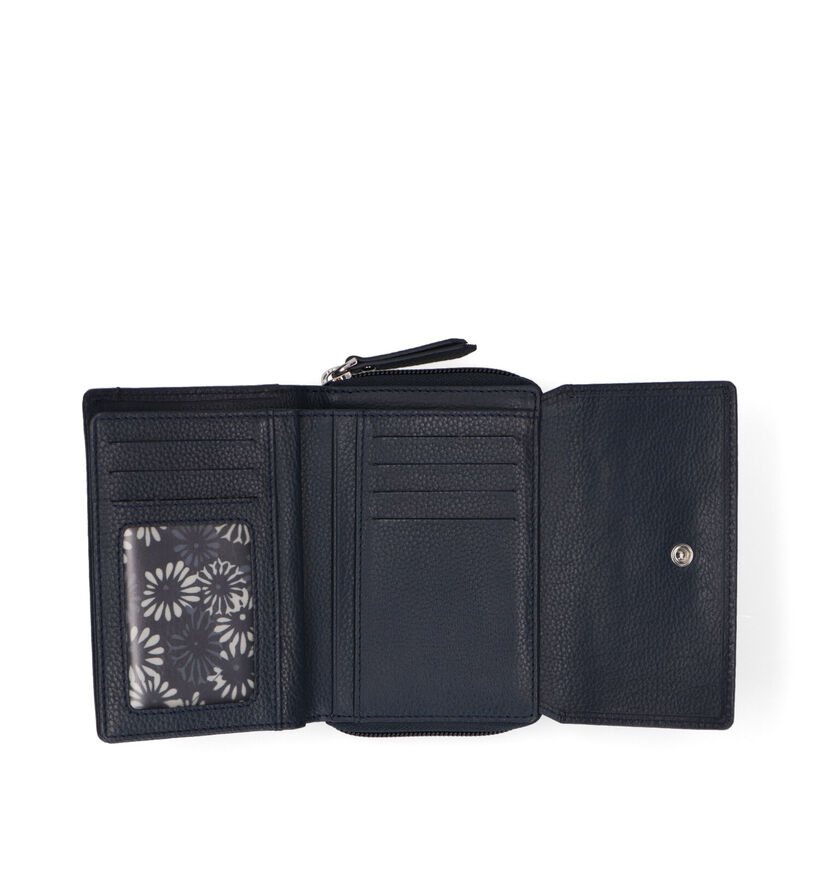 Euro-Leather Porte-monnaies zipp&eacute; en Noir pour femmes (365203)