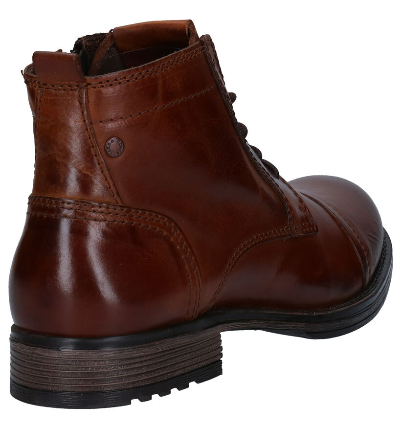 Jack&Jones Russel Mid Chaussures Habillées Haute en Cognac en cuir (276417)