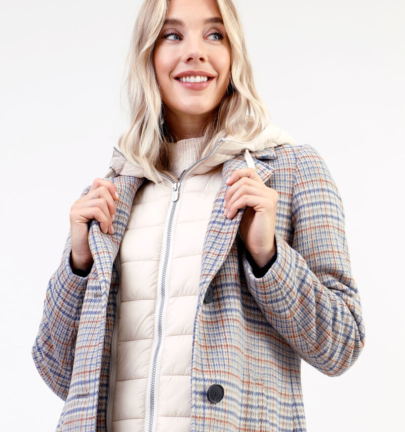 comma casual identity Manteaux à carreaux en Brun pour femmes (332032)