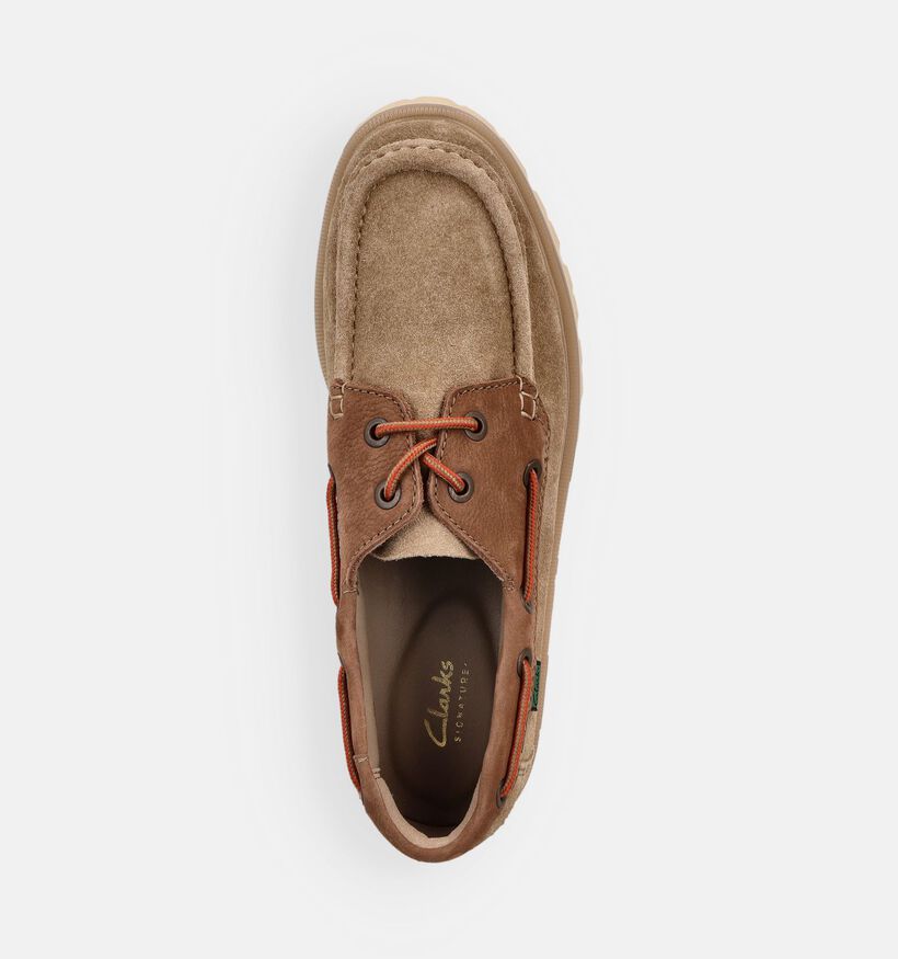 Clarks Cleyhill Chaussures bateau en Beige pour hommes (370690) - pour semelles orthop&eacute;diques