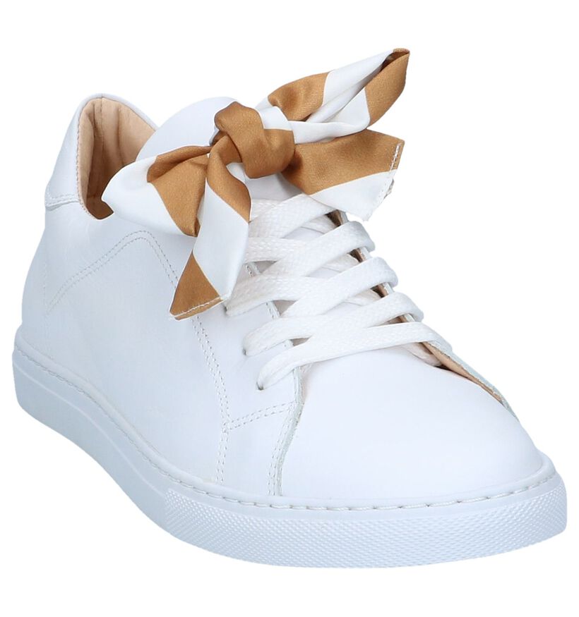 Witte Geklede Sneakers March23 Porto in leer (242007)