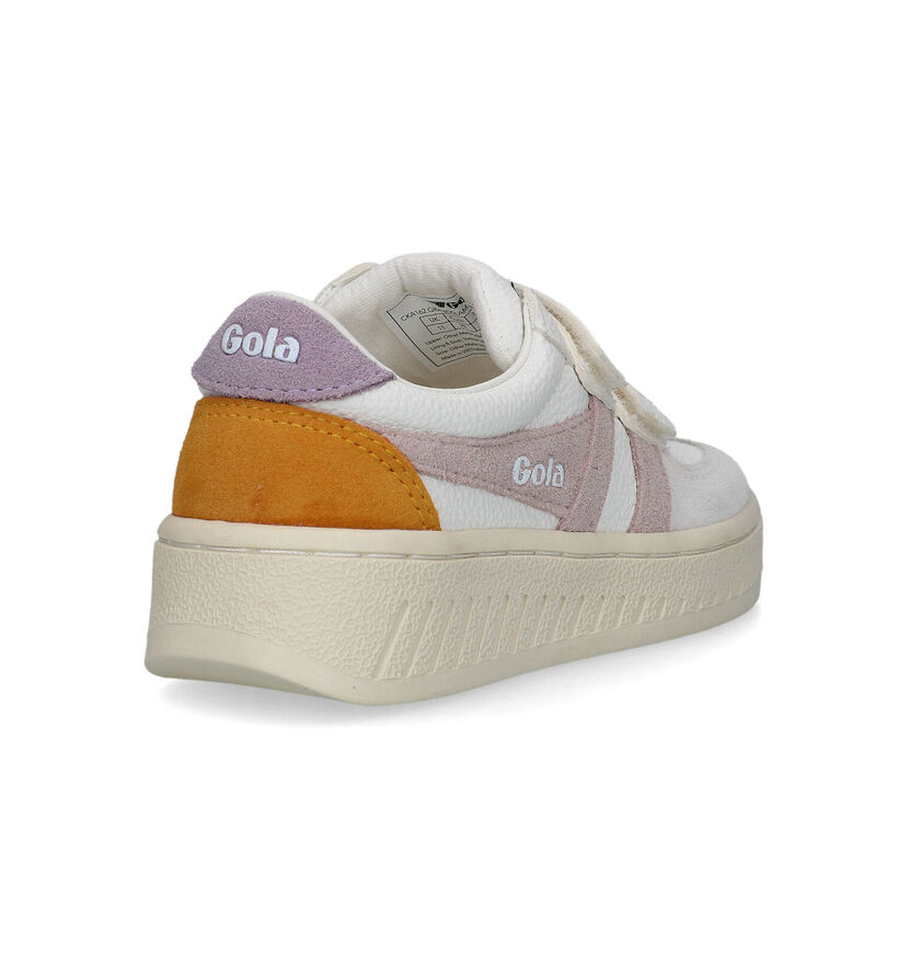 Gola Grandslam Trident Strap Witte Sneakers voor meisjes (335714) - geschikt voor steunzolen