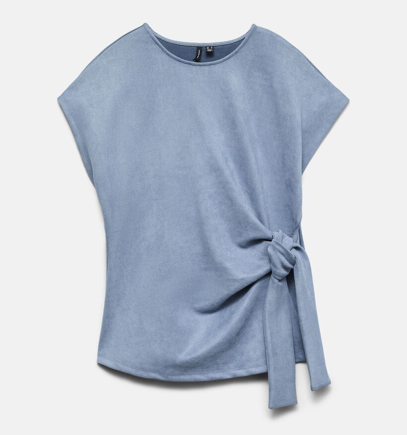 Vero Moda Bella Faux Suede Knot Blauwe T-shirt voor dames (373272)