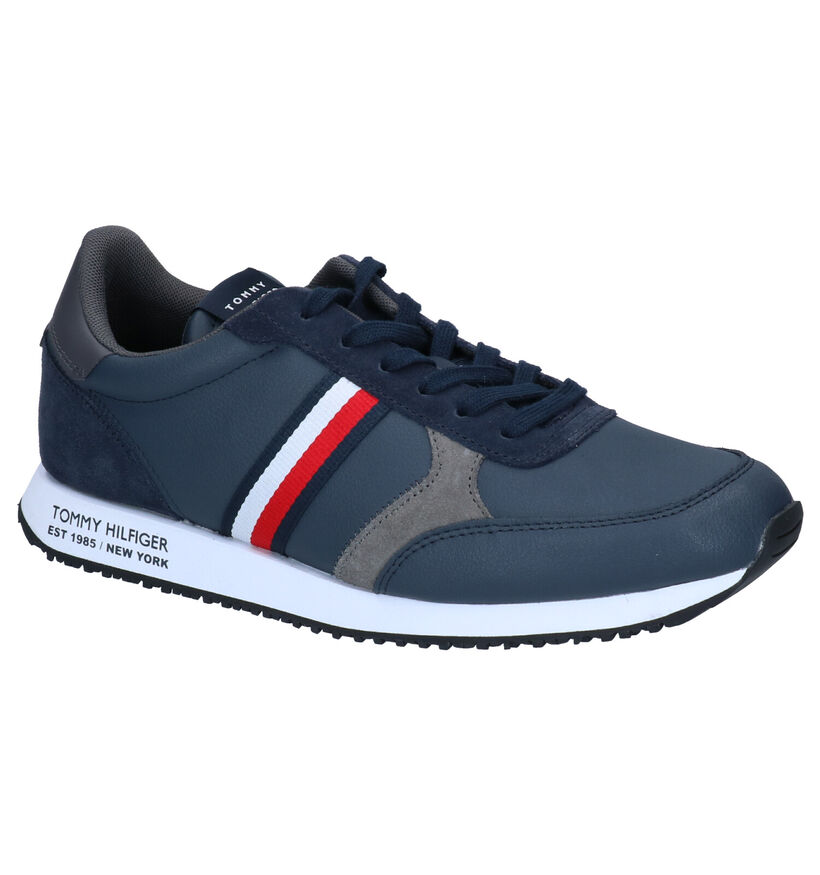 Tommy Hilfiger Runner Baskets en Bleu en cuir (293051)